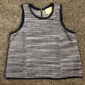 Anthropologie Navy & White Zipback Tank